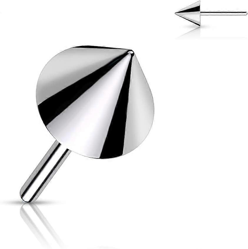 Implant Grade Titanium Threadless Push In Spike Top Flat Back Piercing Jewelry