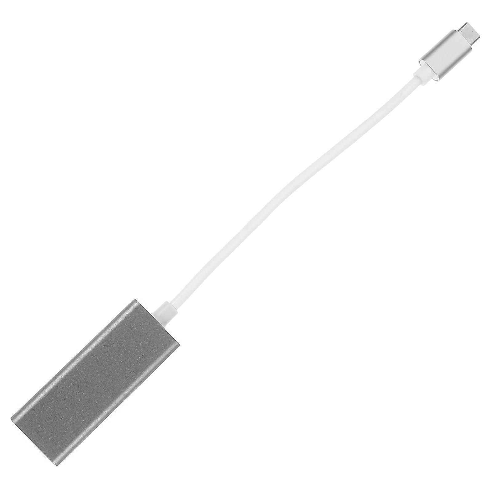 Type-C to Ethernet Network Converter Adapter for Laptops Aluminum Grey Material Plug and Play 1Set