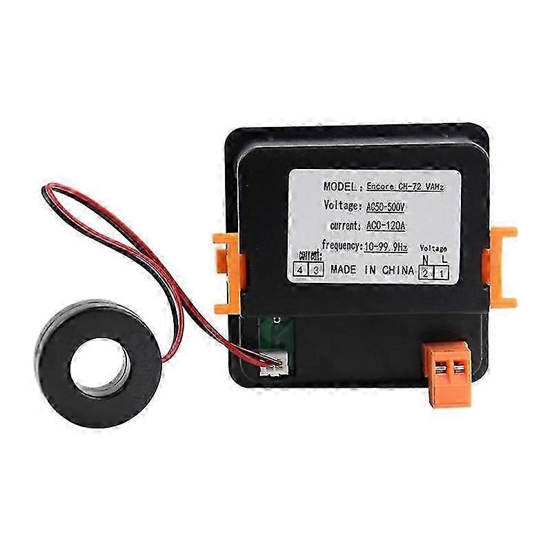 AC Ammeter Voltmeter Three Display Current Voltage Frequency Meter AC50-500V AC0-120A 10-99.9Hz