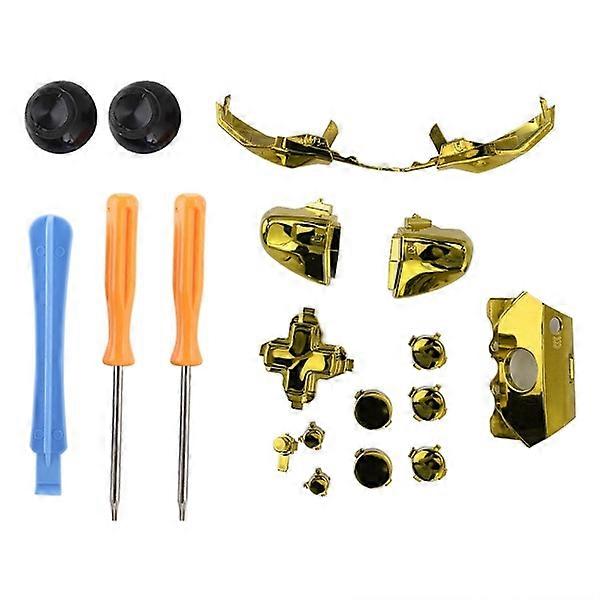 Colorful Screwdriver Set Buttons Replacement Parts for Xbox One Controller (Gold)