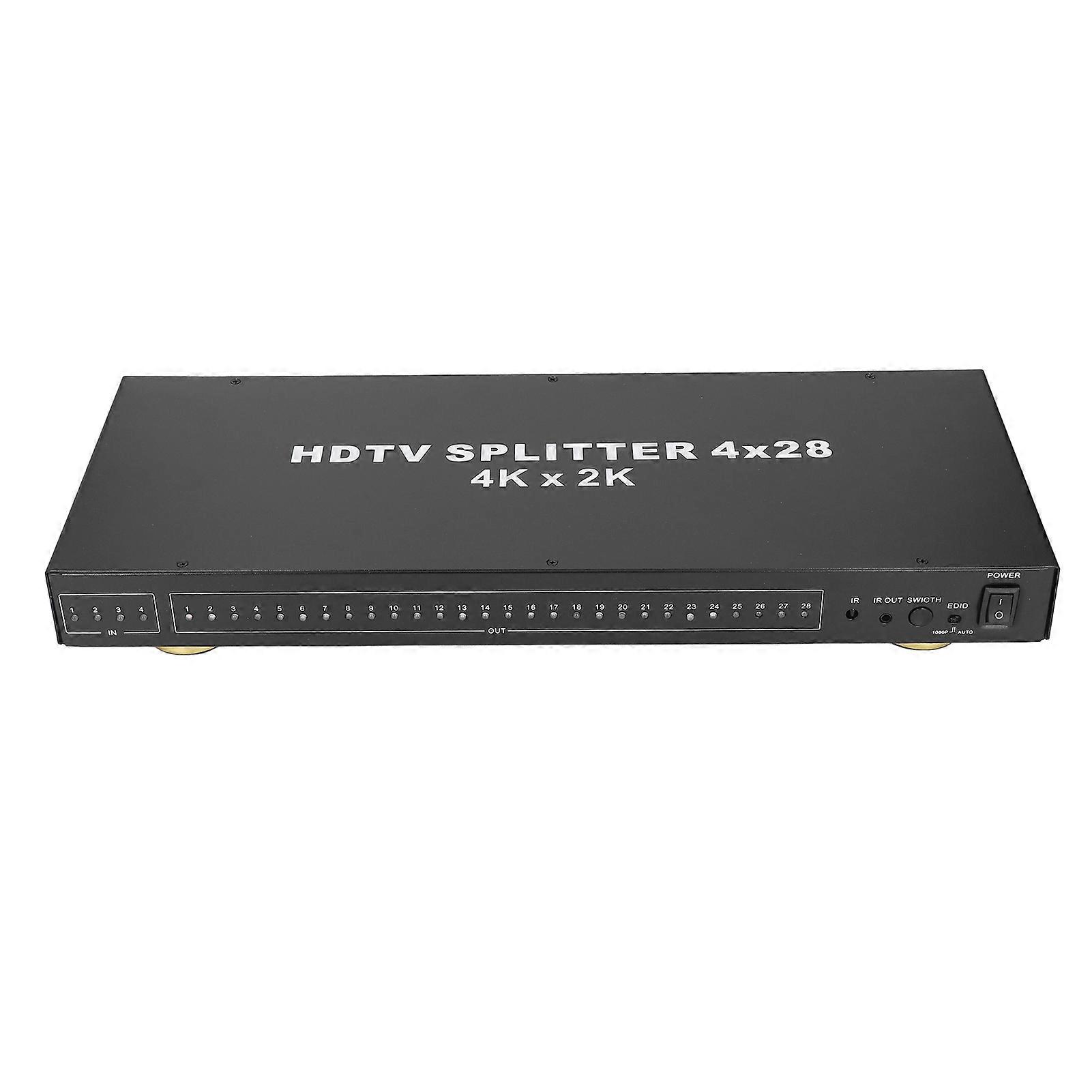 4K HD Splitter 4 In 28 Out HDMI Switcher with Remote US Plug