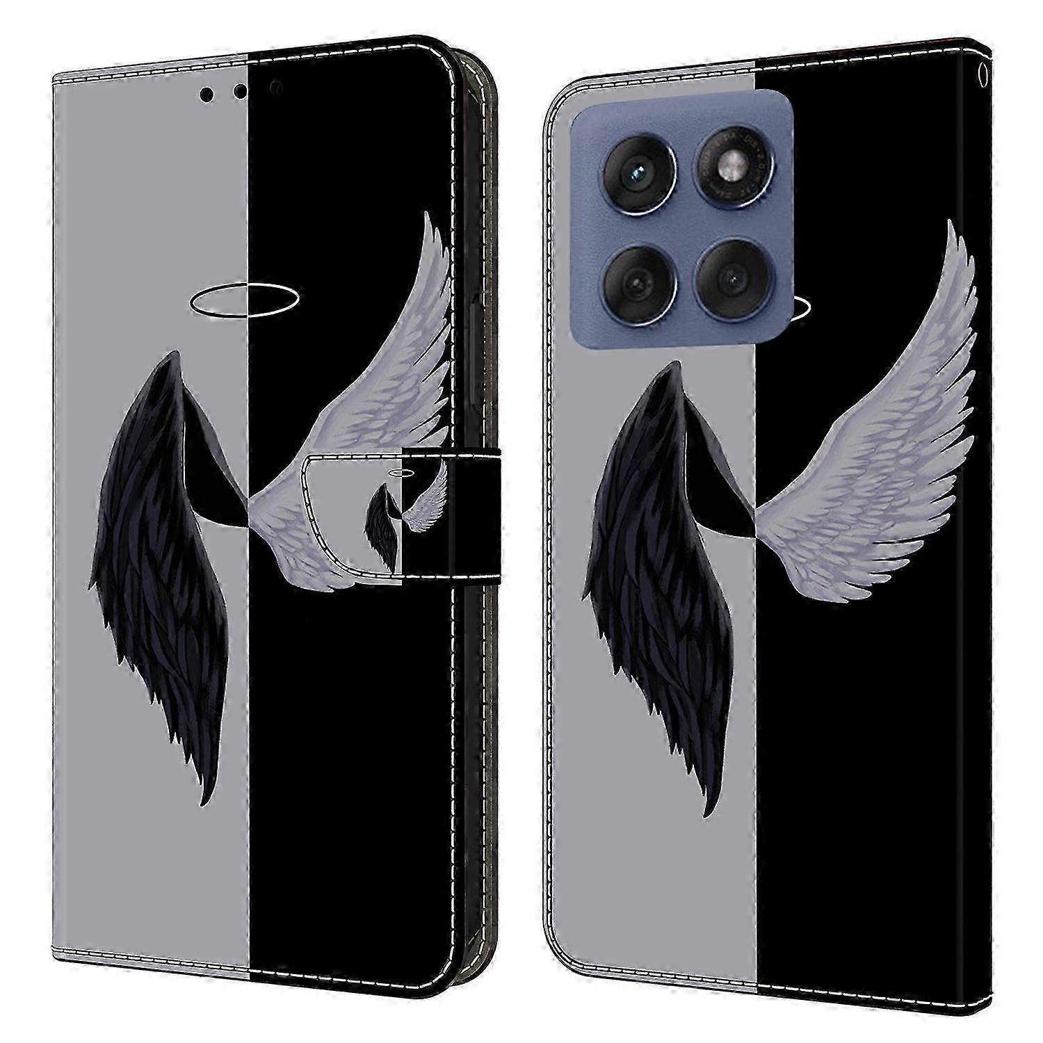 For Motorola Edge 60 Pro 5G Case Magnetic Clasp 3D Pattern Leather Wallet Phone Cover - Silver Flowe