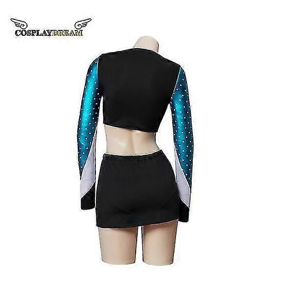 2023-euphoria Cheerleader Uniform Maddy Outfit بأكمام طويلة من الاقتصاص مع مجموعة تنورة قصيرة زي تشجيع نسائي المدرسة الثانوية -1! ZZ19