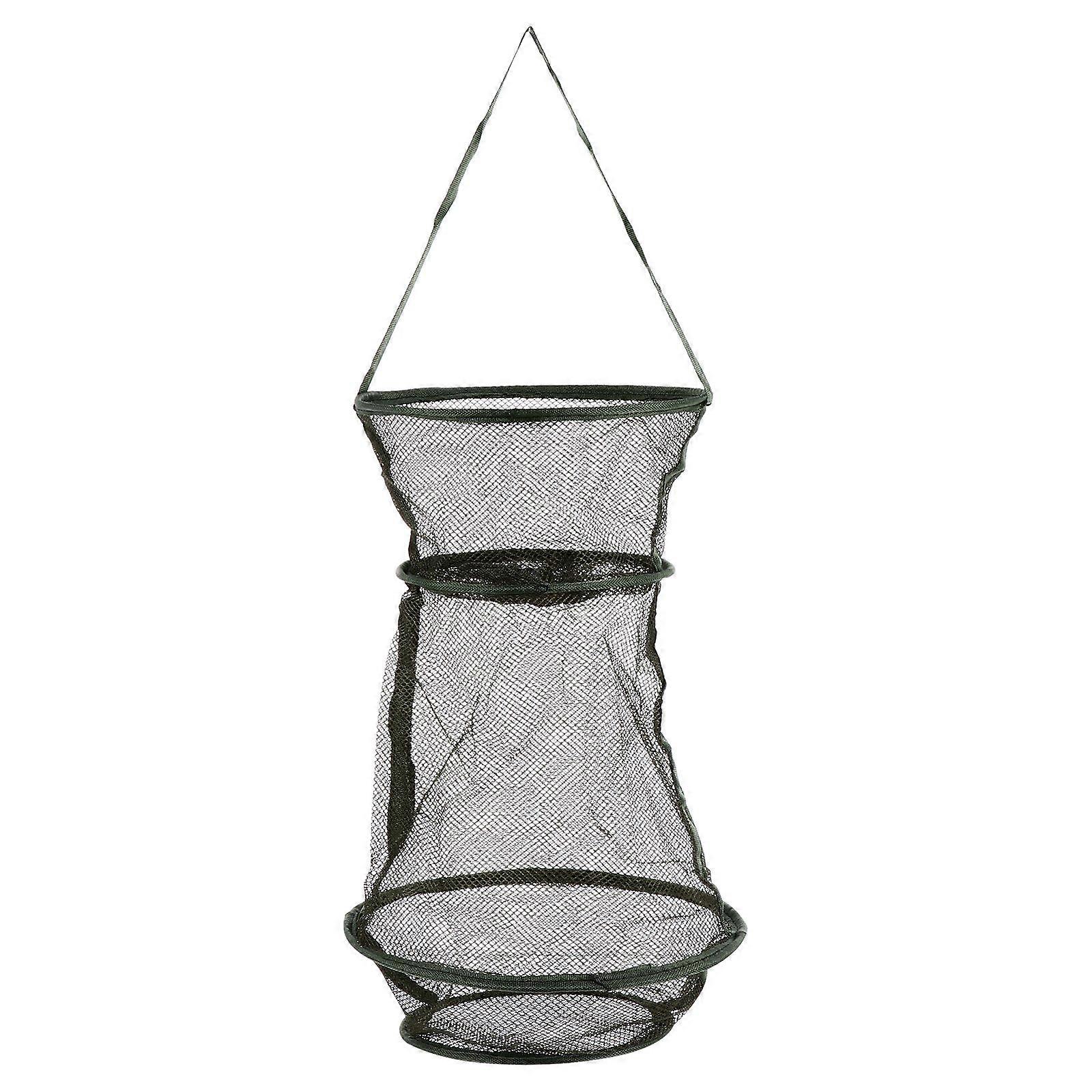Foldable Bait Cast Mesh Trap Net Portable Fishing Landing Net Shrimp Cage