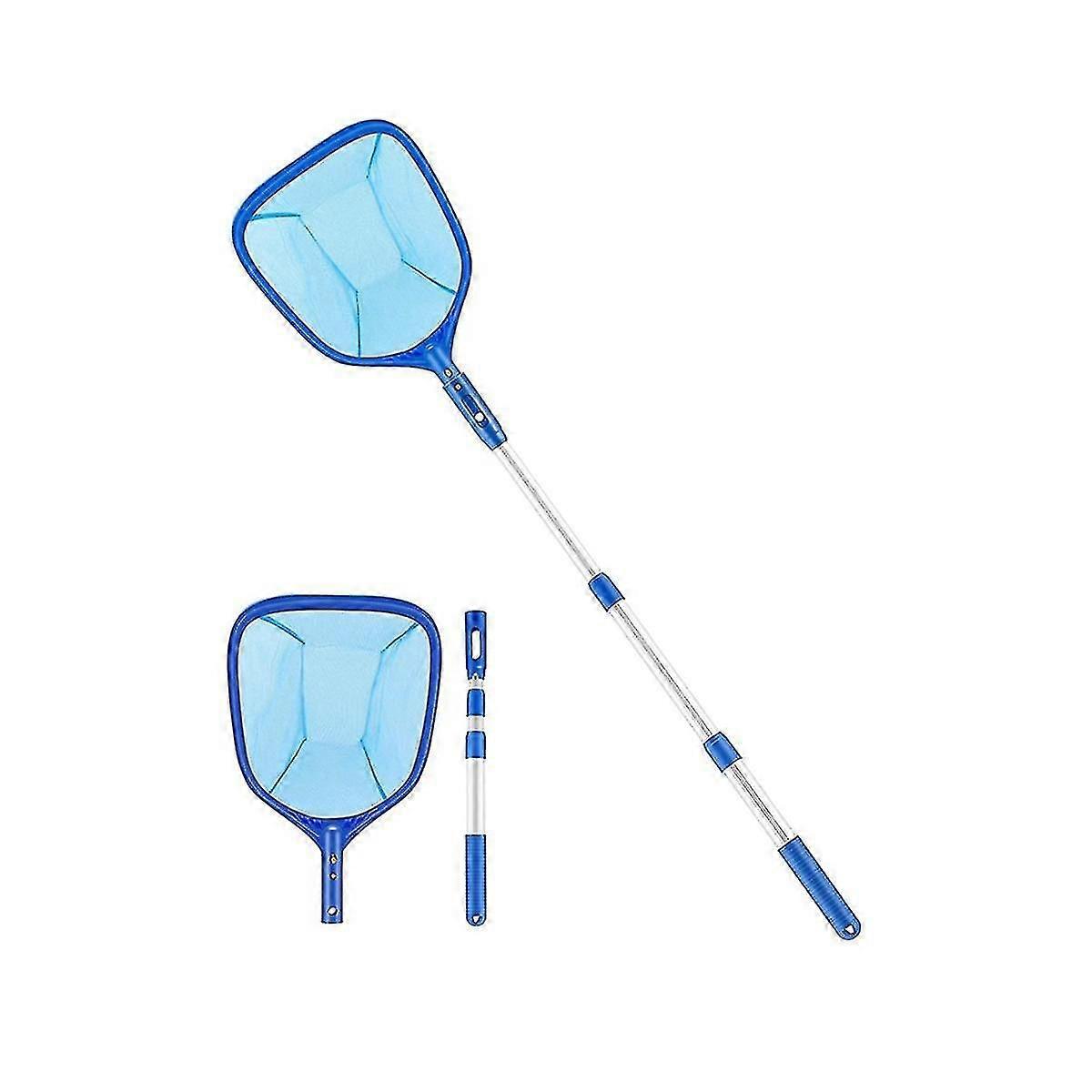 Pool Filter With Telesco Pole And Nylon Medium Mesh Cleaning Tool To Remove Leave