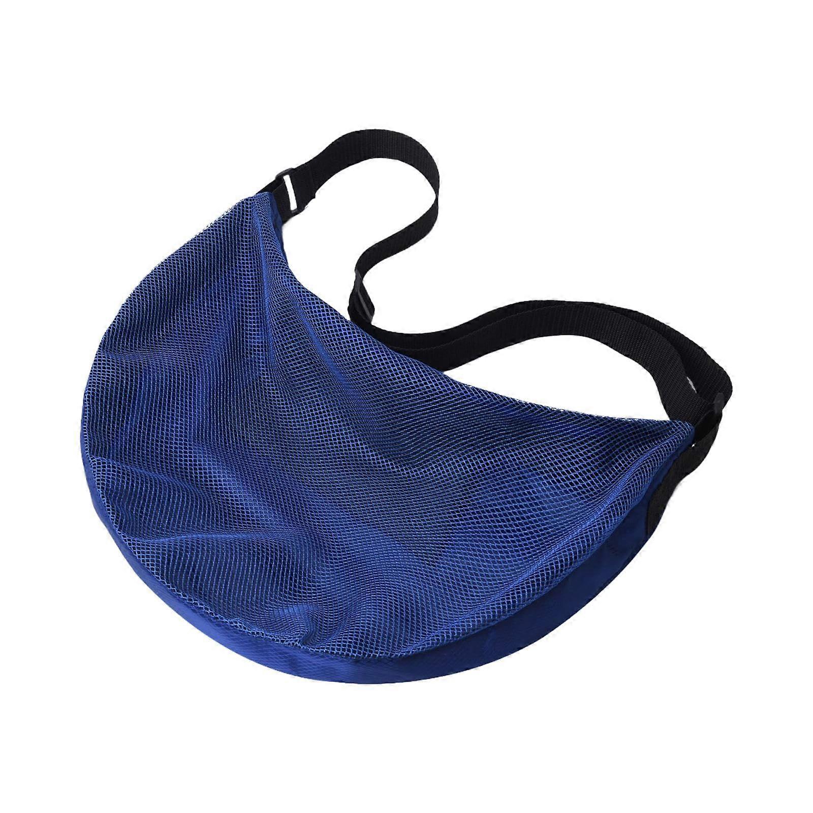 Single Ball Bag Mesh Shoulder Bag Zipper Sports Equipment Carrier Basketball Storage Net For Gym And Outdoor Blue
