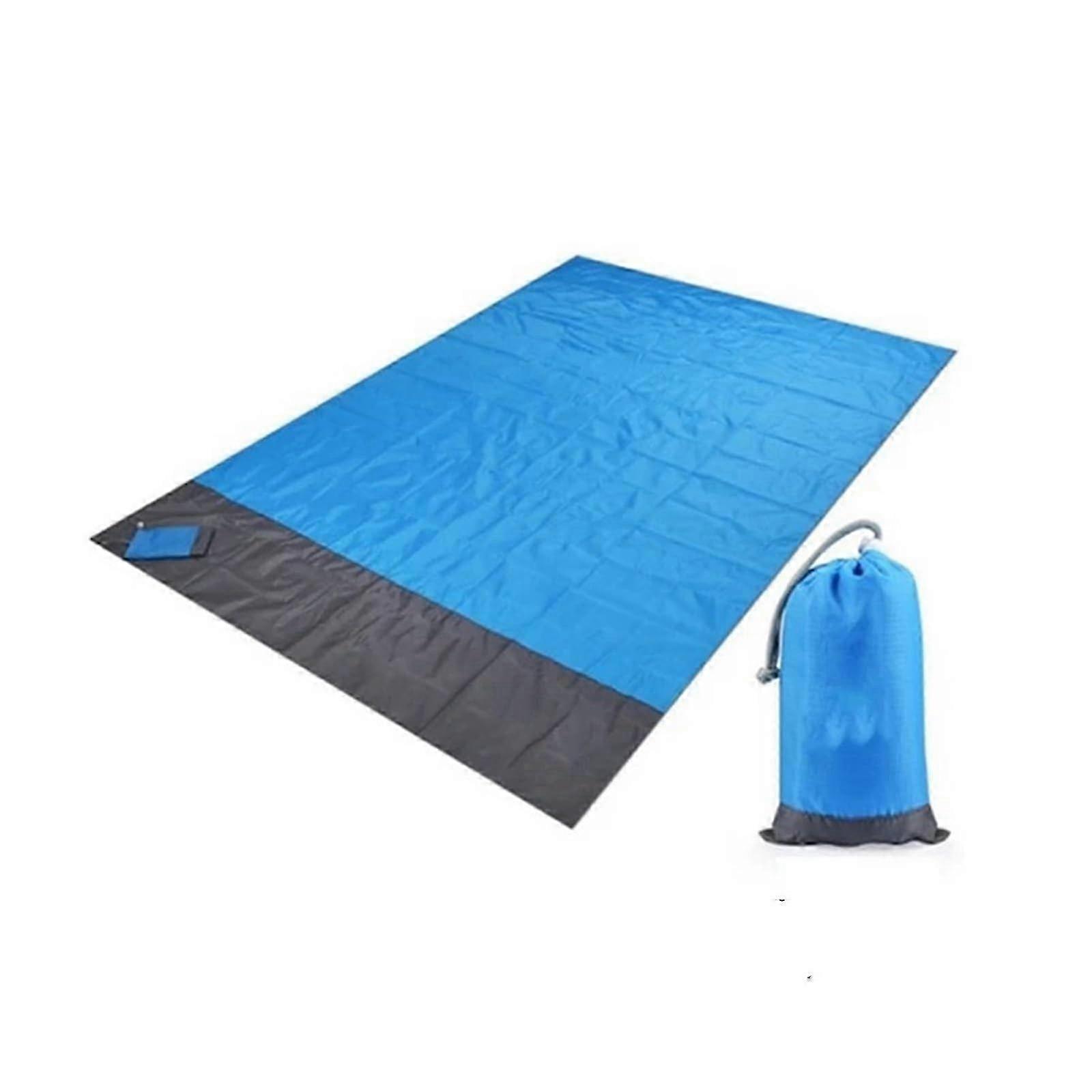 Beach Blanket Foldable Camping Mat Blue