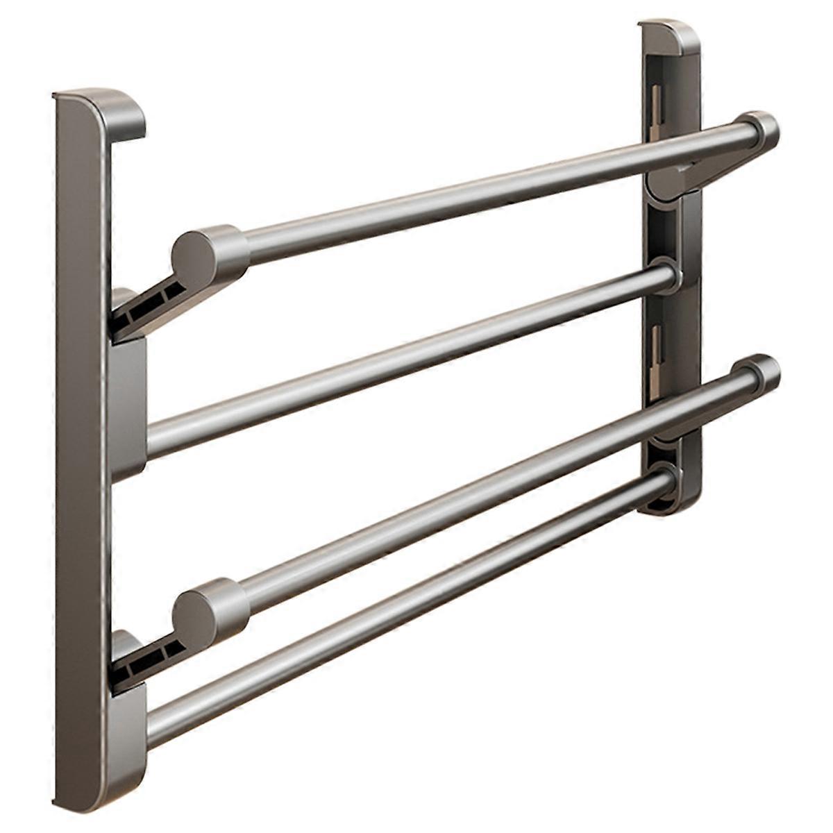 Bathroom Slipper Rack Wall-Mounted Non-Perforated Double-Layer Slipper Hanger Shoe Rack Foldable Storage Rack