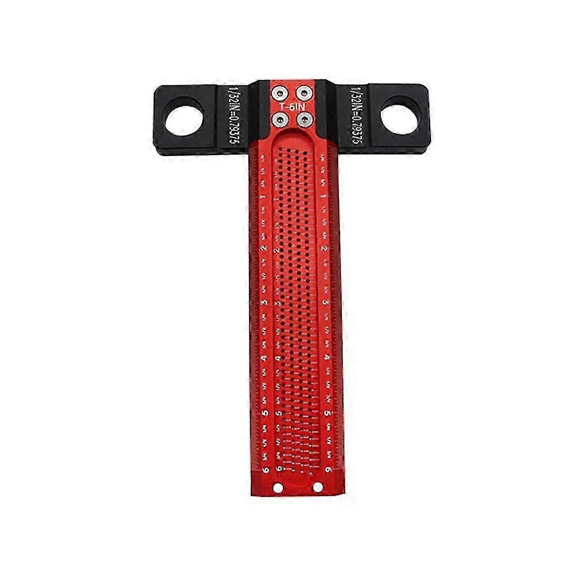 6-inch Woodworking Hole Line Drawing Ruler Parallel/vertical Line Drawing T-shaped Line Hole Markin