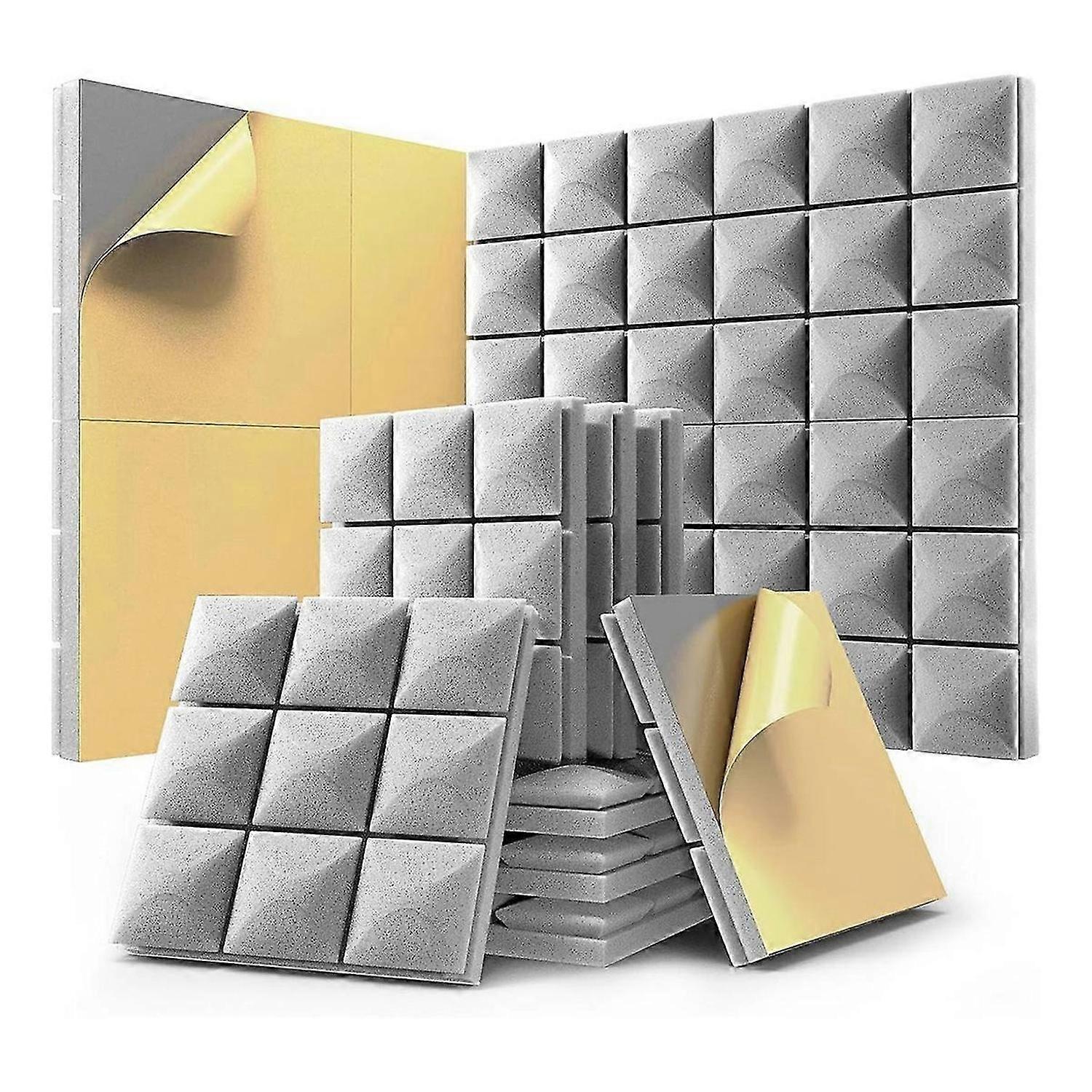 12 Pack Sound Proof Foam Panels with Self-Adhesive, Gray