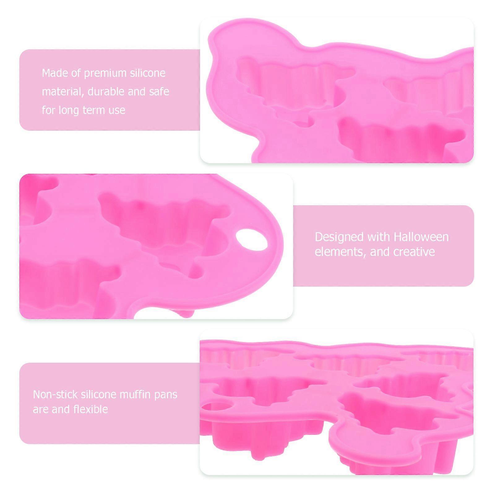 Halloween Silicone Baking Molds Ghost Patterns Molds Nonstick Cake Molds for Halloween Children Home Size M