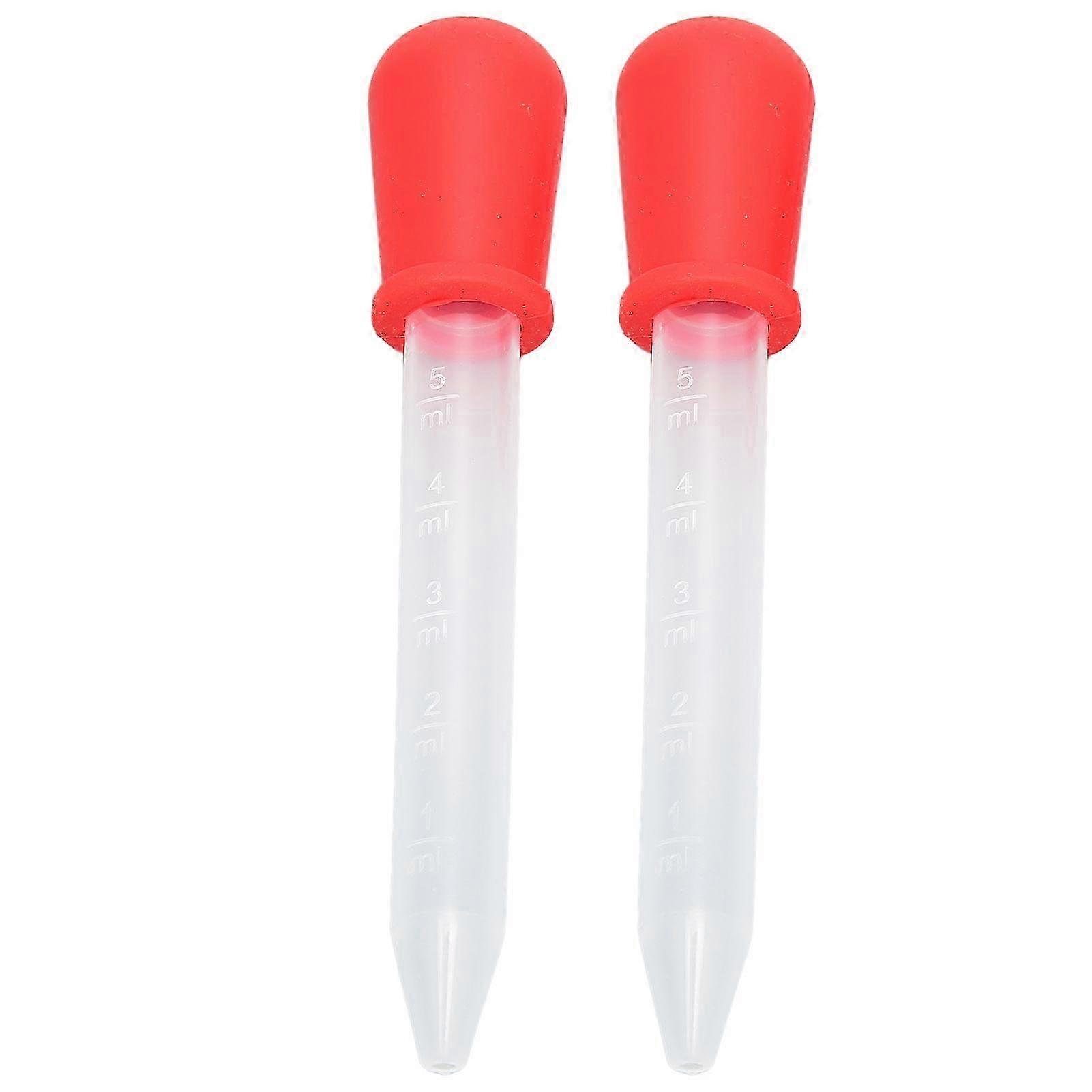 2pcs Multifunctional Transfer Pipette Silicone Calibrated Liquid Dropper for Laboratory DIY ArtRed 2025