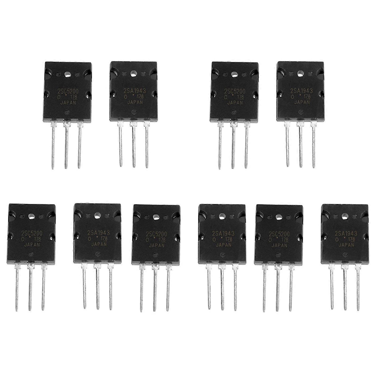 5 Pair Black 2SA1943 2SC5200 High Power Matched Audio Transistor