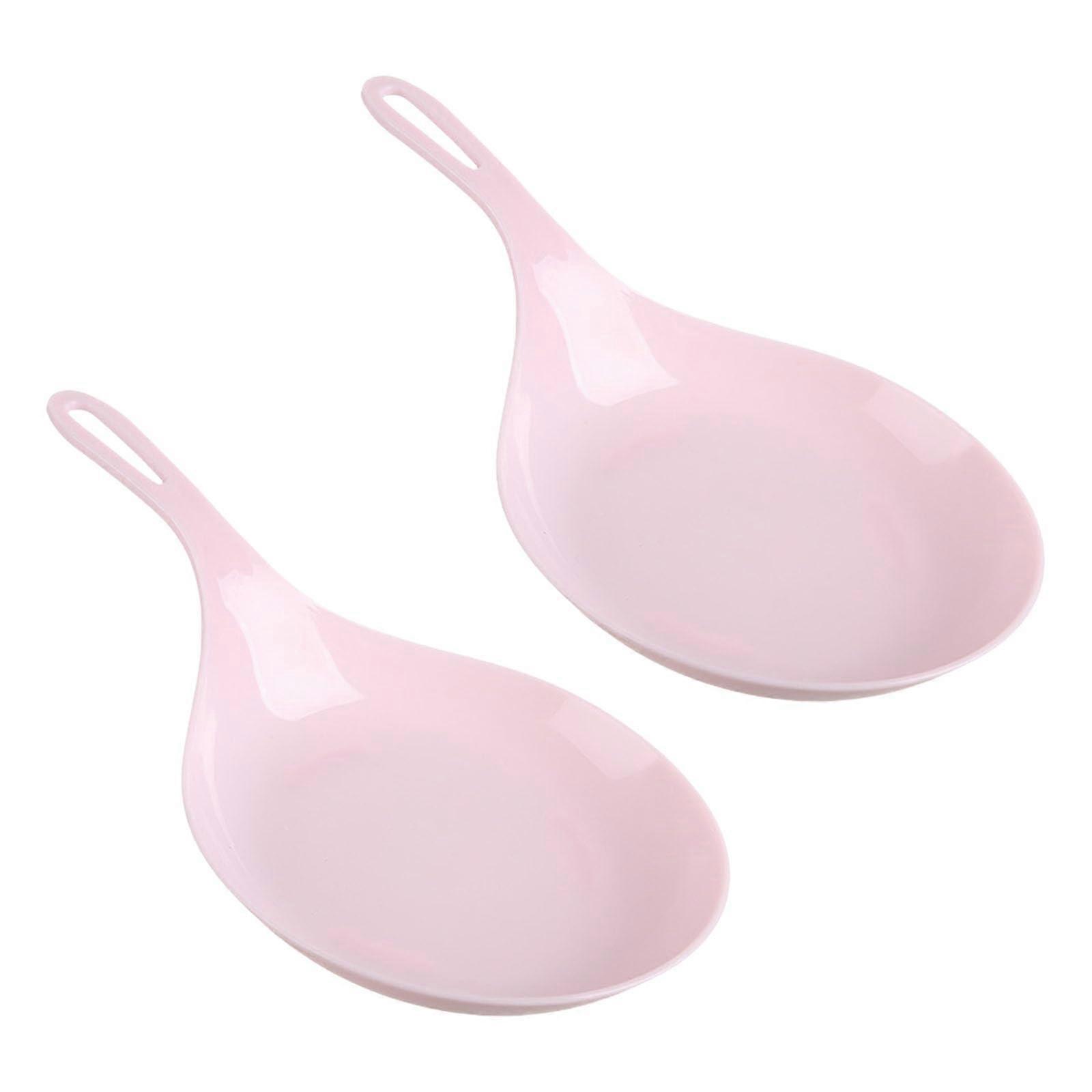 2Pcs Portable Handheld Dish With Handle Large Spoon Tray Serving Plate For Fried Chicken Snacks Fruit Desserts Cakes