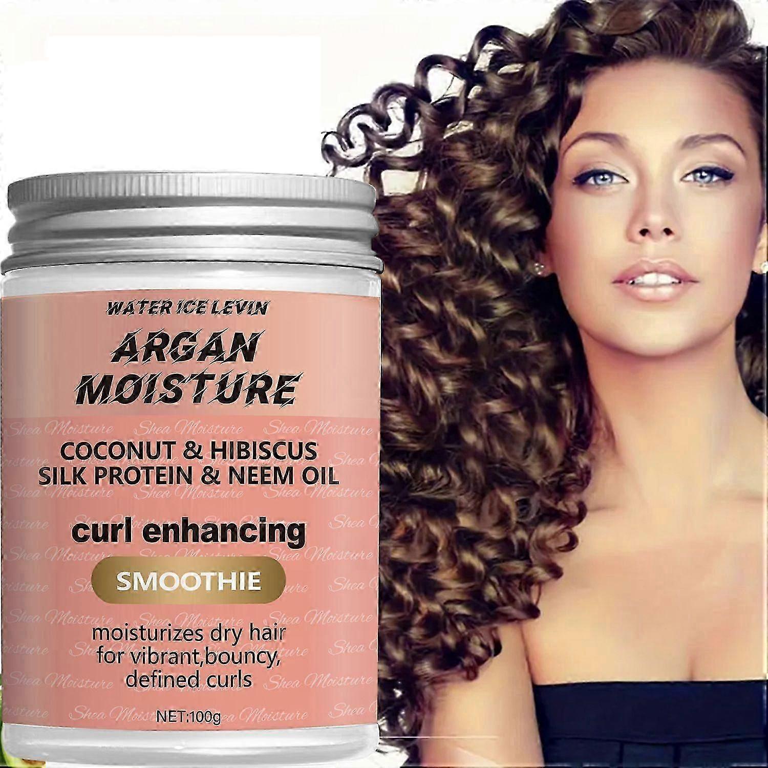 Coconut Oil & Hibiscus Moisture & Curling Cream - Curl Enhancing, Moisturize Dry Scalp with Argan Oil, Hair Defineing Cream for Curls & Waves