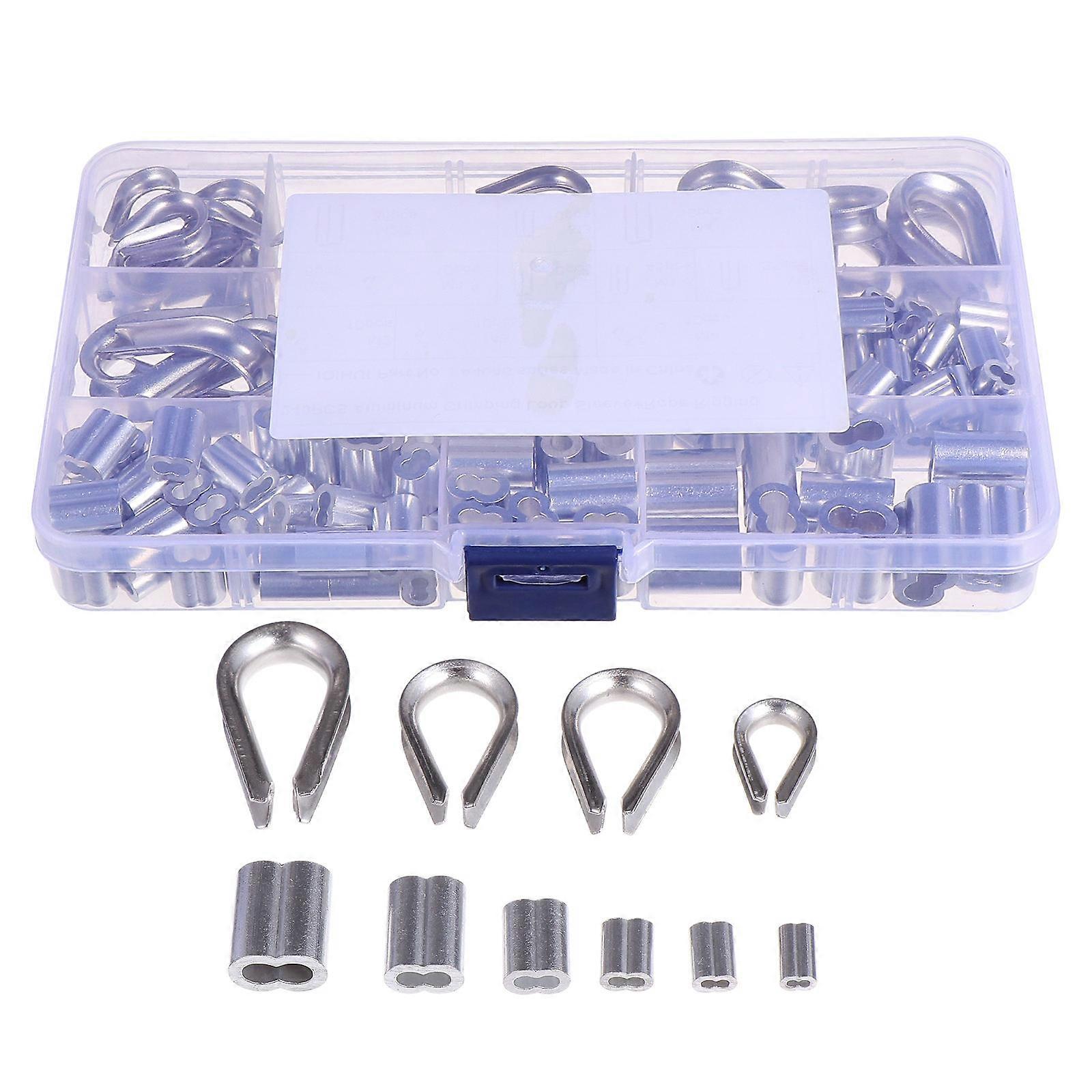Wire Rope Loop Double Barrel Crimping Sleeve 240Pcs Stainless Steel