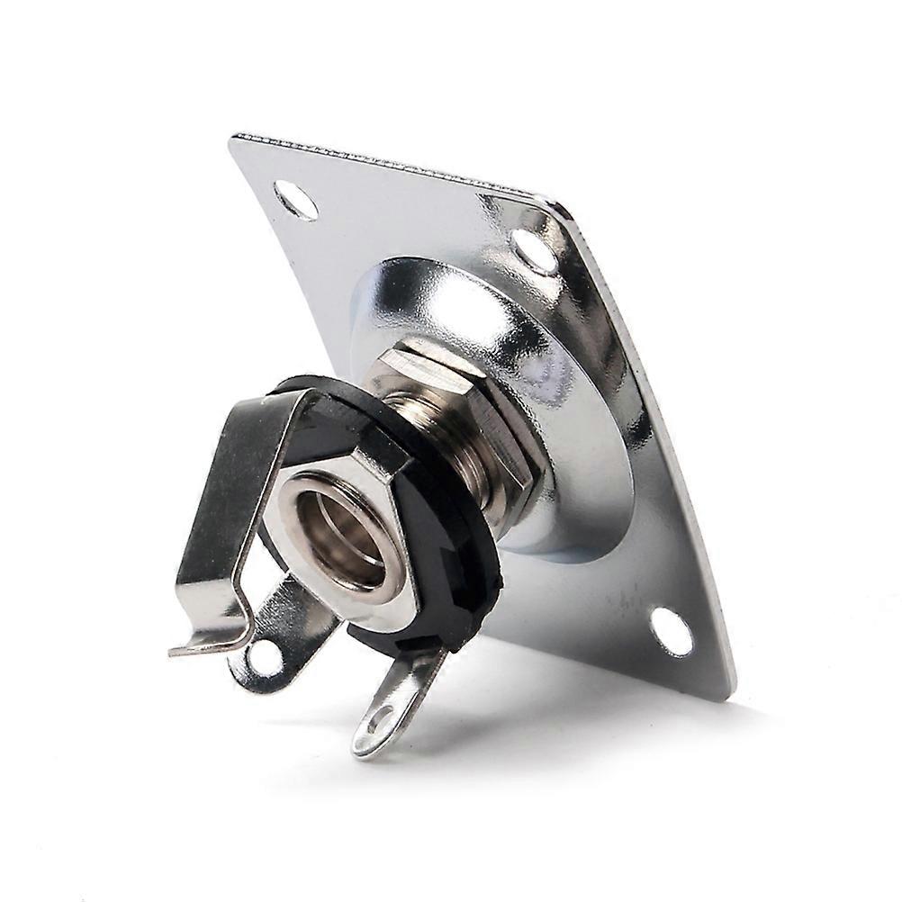 Guitar Jack Socket Copper Guitar Pickup Output Jack Plate with Screws