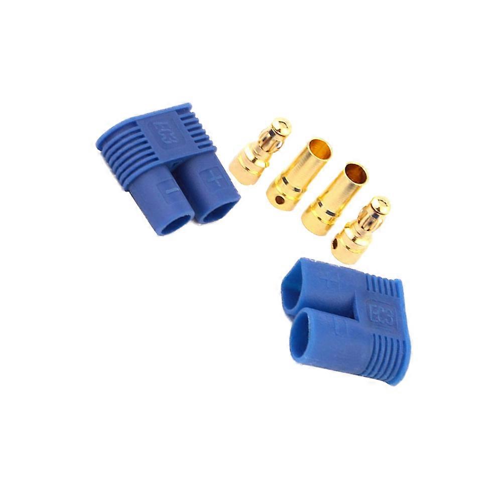 Male and Female Banana Connectors Bullet Shape for Diy Rc Battery Esc Motor Low Resistance Blue Version 2Pack
