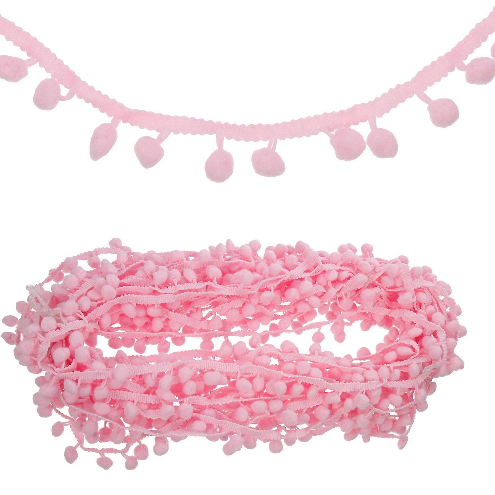 Fringe Balls Trim for Craft Materials Pink Nylon Material Designed for Event Decorating 1Pcs