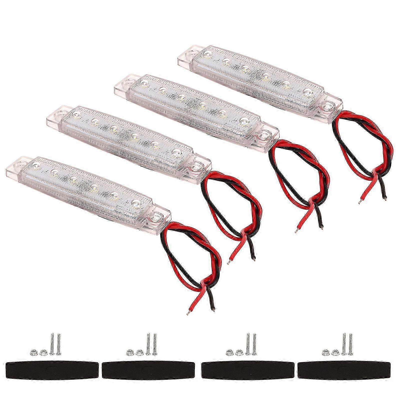 4PCS Side Marker Light PC LED Bright Light Waterproof Rust Proof Side Lights for Ships Yachts
