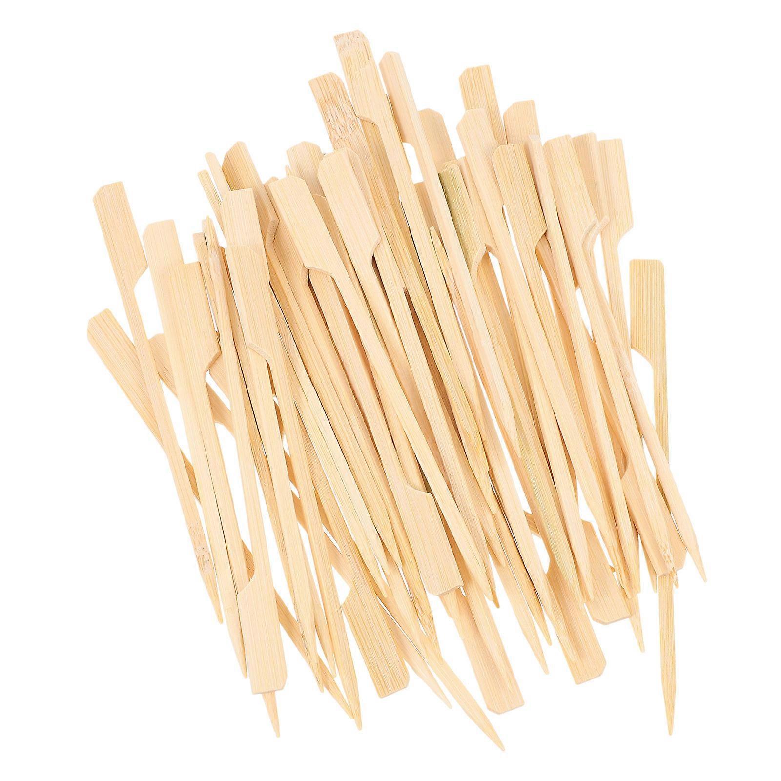 Bamboo Skewers Disposable Bamboo Sticks for Food Use 200Pcs in Beige