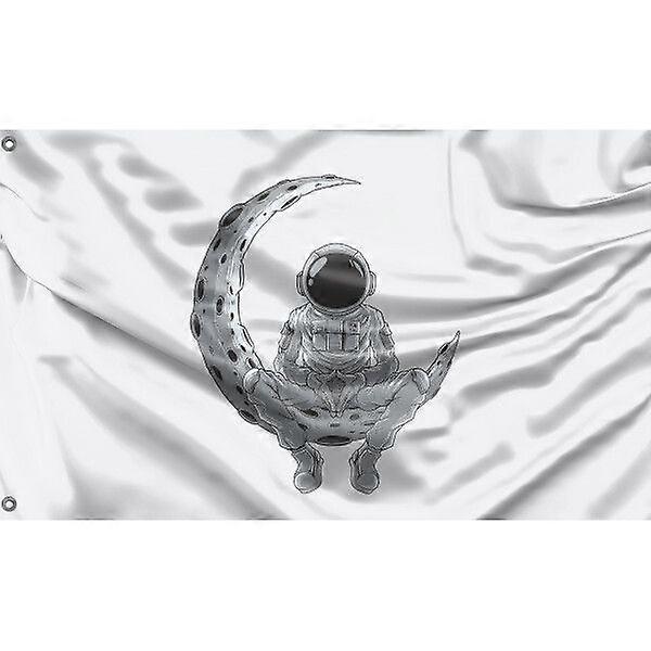 Bandeira de astronauta e lua FG180