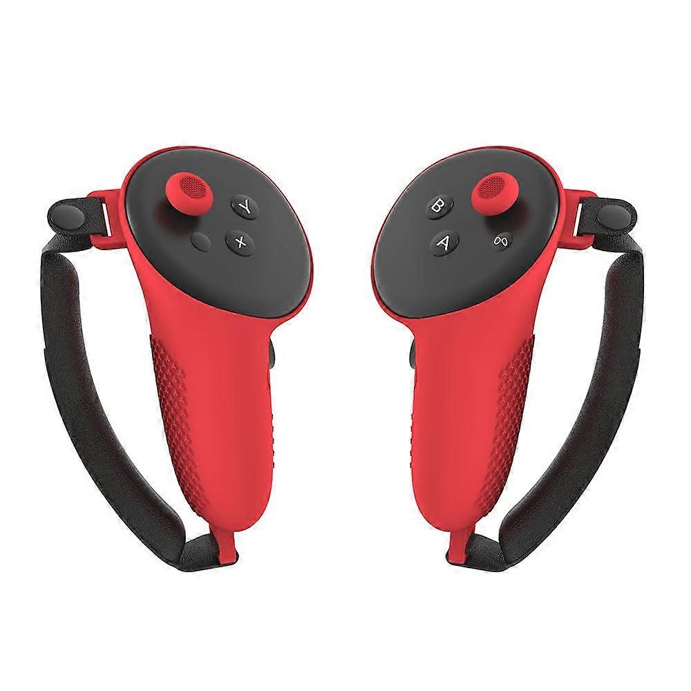 VR Controller Case Compatible With Quest 3 Anti Slip Shockproof Red Protective