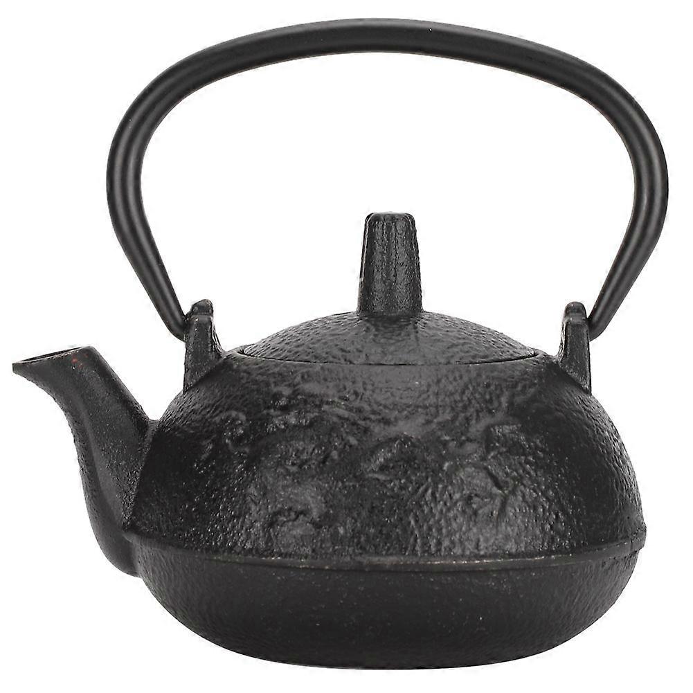 0.3L Cast Iron Teapot Kettle Imitating Japanese Style Uncoated Double Chinese Dragon Pattern Gift Decoration