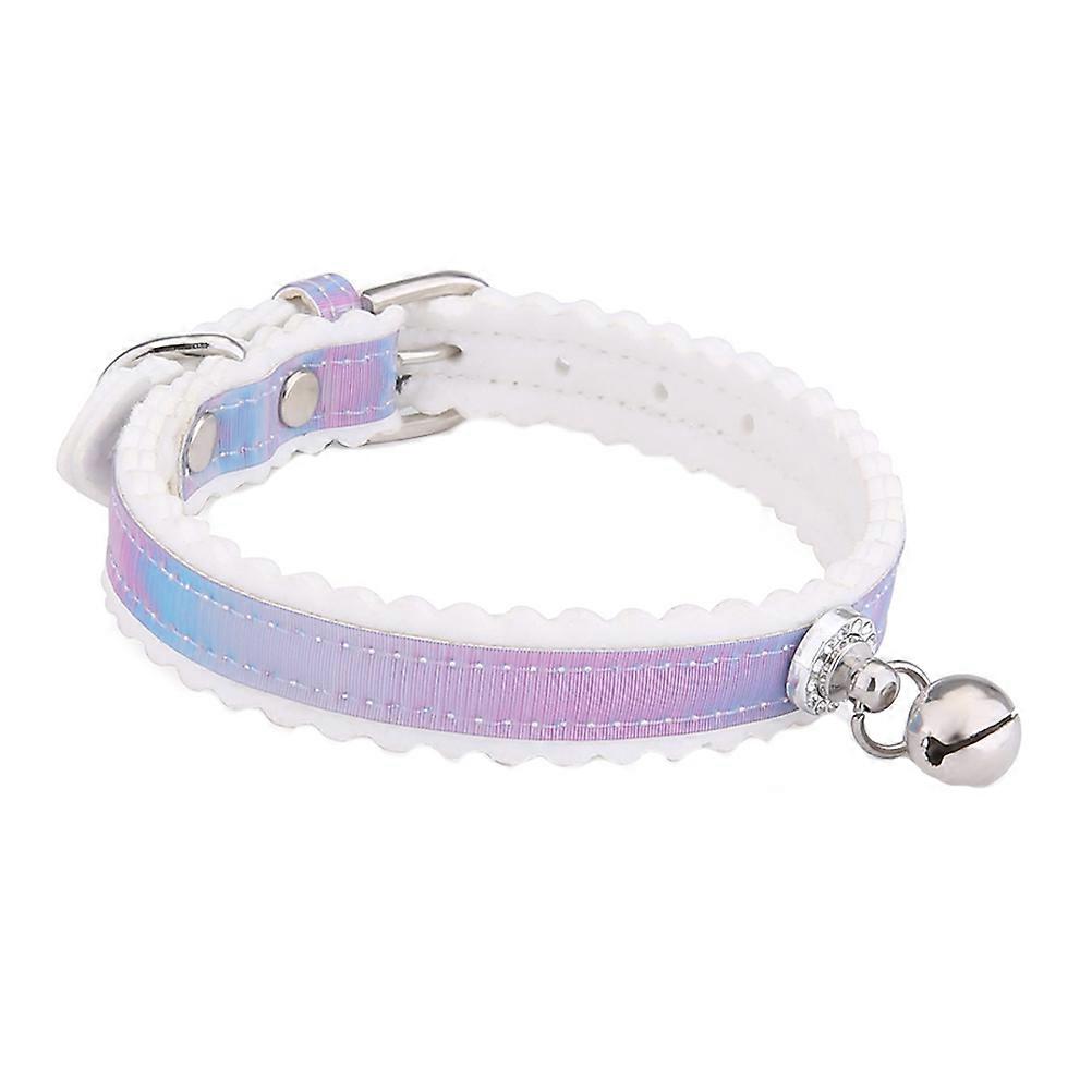 Cat Collar Adjustable Bell Dog Traction Collar 1Pcs for Pet Use Lavender
