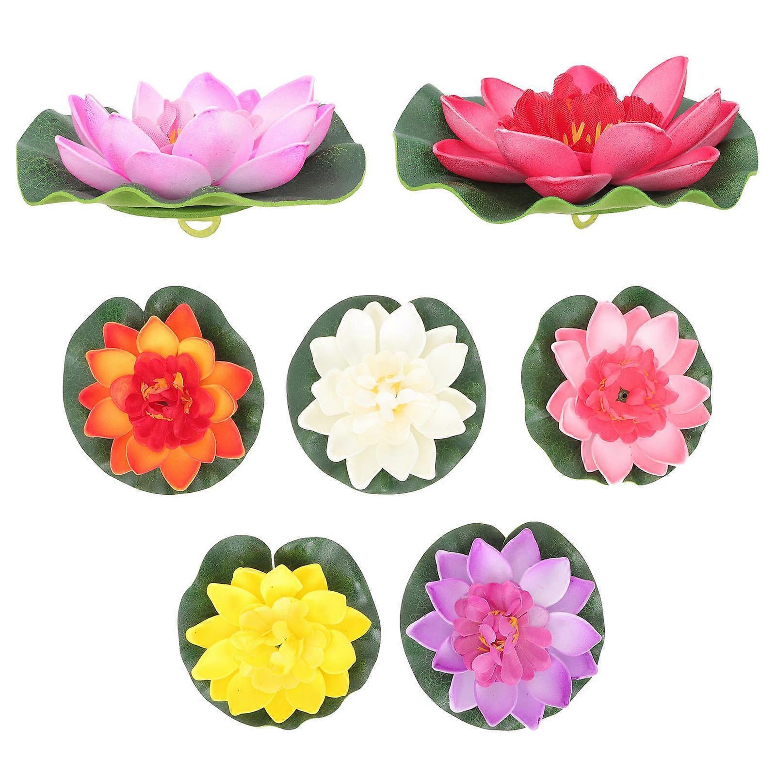 Lotus Ornament Eva Foam Floating Decoration for Fish Tank 14Pcs