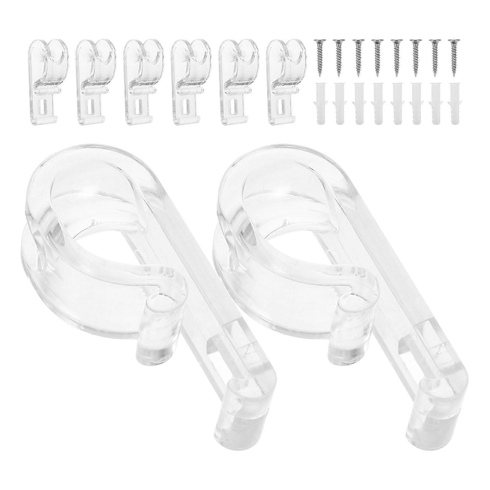 Roller Blind Accessory Set Transparent for Roller Shades 3Pcs Hooks