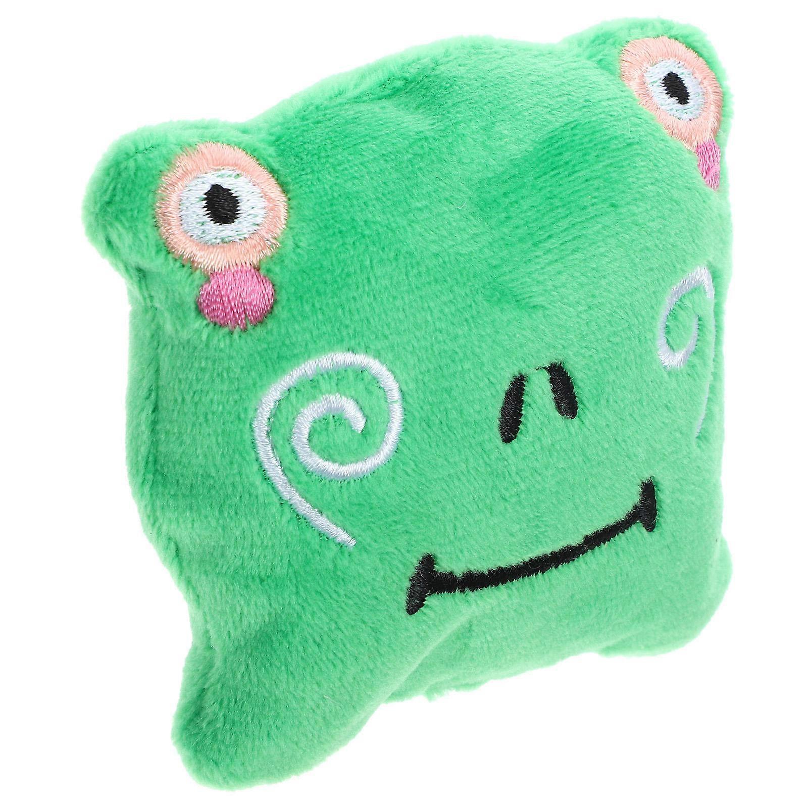 Green Plush Cat Toy 2Pcs Frog Cube Designed For Pet Cats Enhancing Entertainment During Indoor Play With Catnip Filling