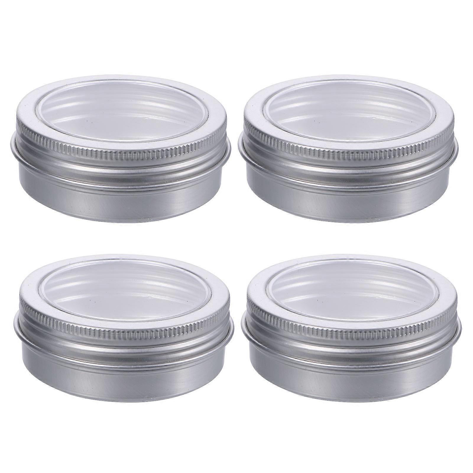 Silver Round Aluminum Jars for Storage Use 24Pcs Makeup Cream Tin Containers