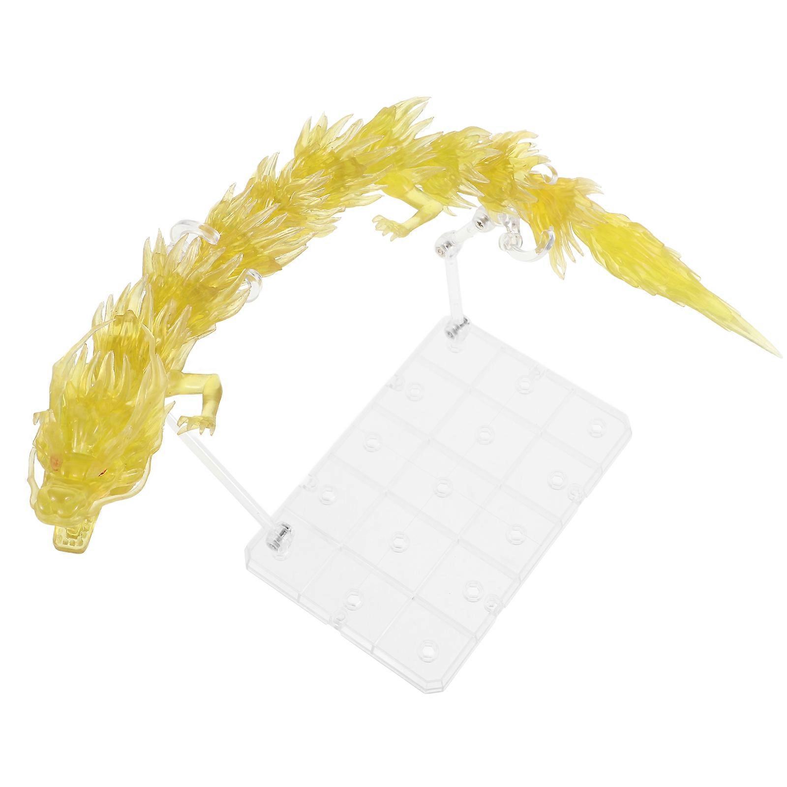 Action Figure Effect Dragon Shape Display Enhancement Yellow Plastic 1Set