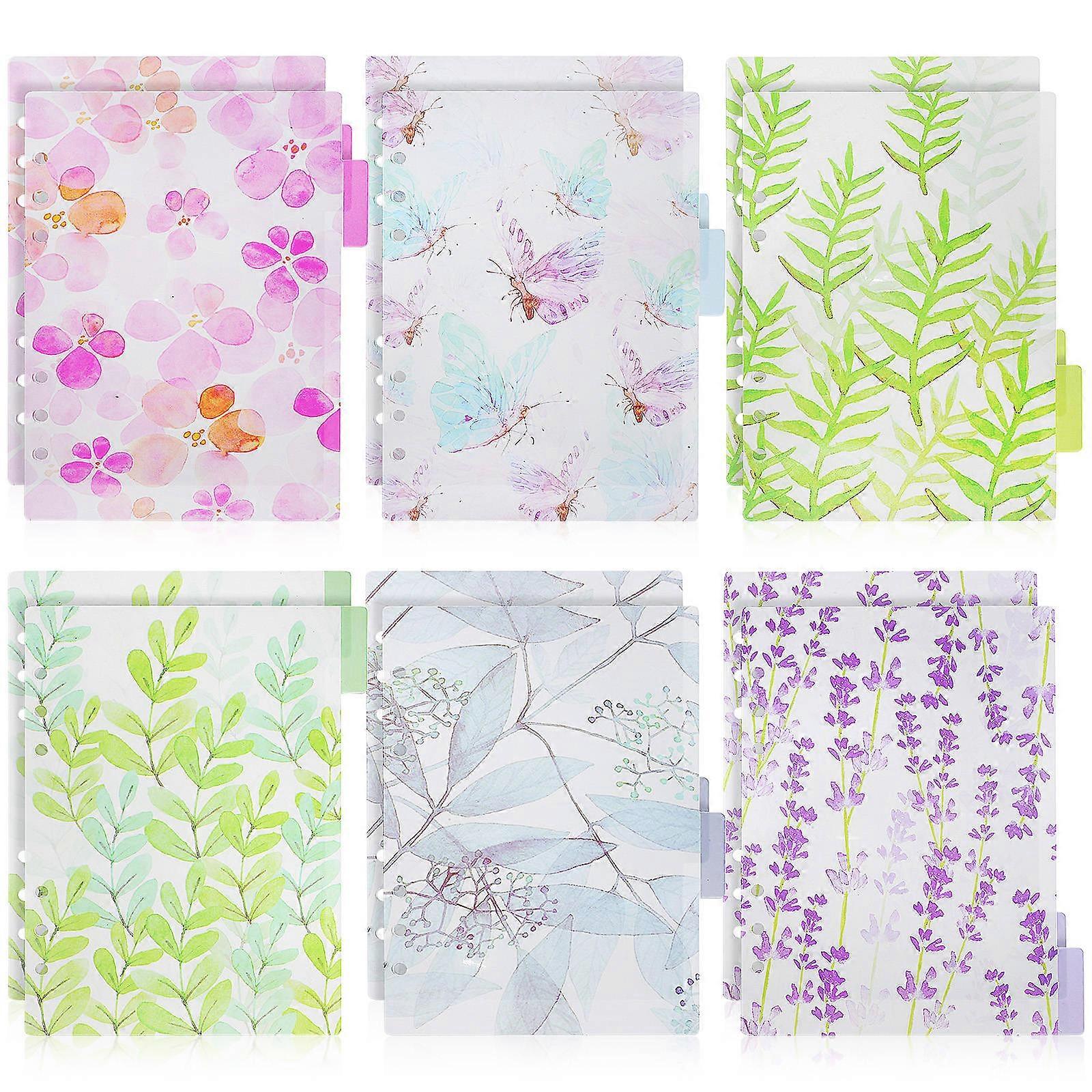 A5 6 Hole Binder Dividers for Easy Searching 5Pcs 2 Books Tab Dividers