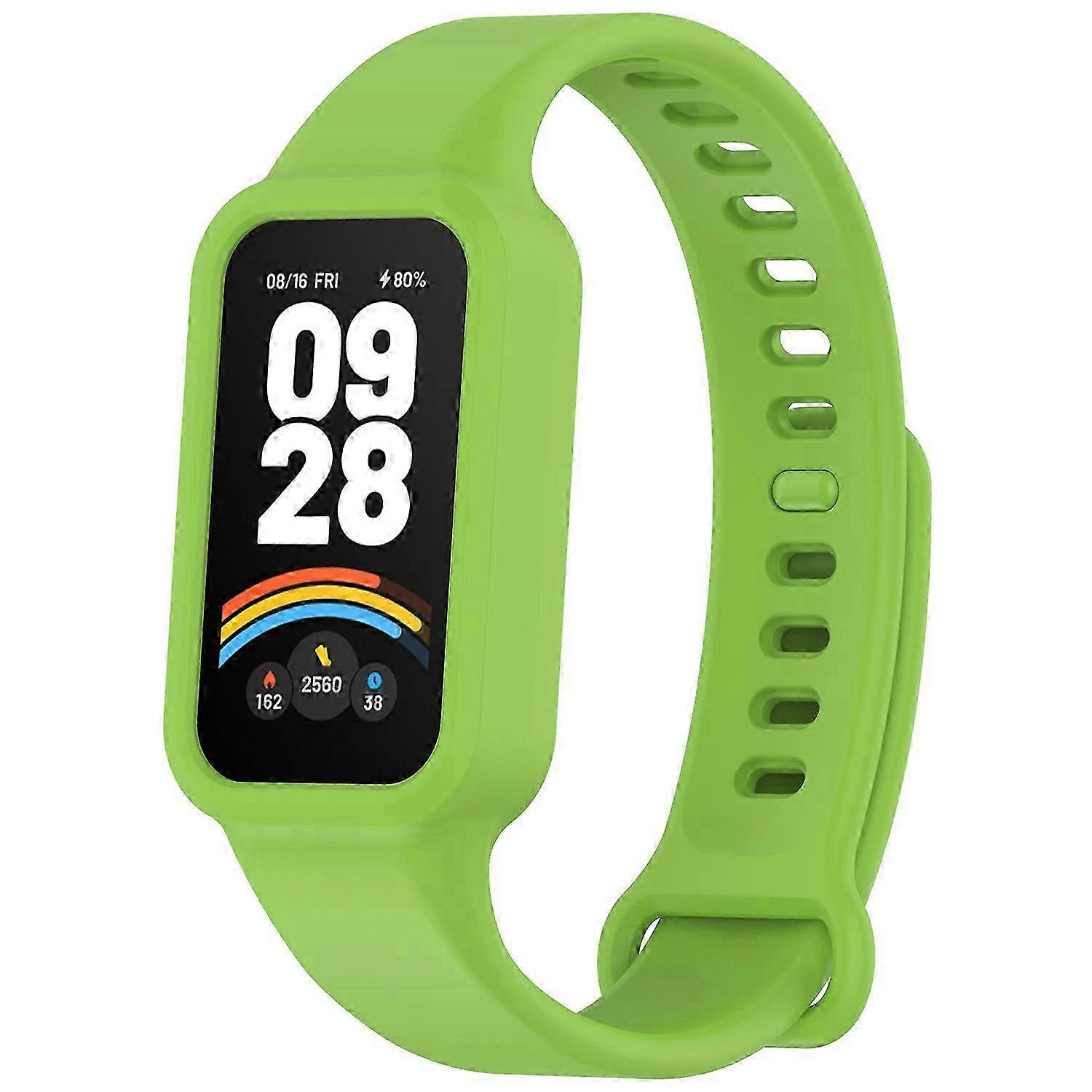 r8r For Xiaomi Smart Band 9 Active Redmi Band 3 Watch Band Soft T7Z Silicone Strap with Watch Case -