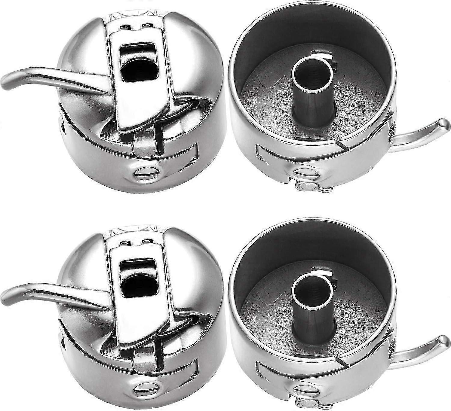 4 Piece Sewing Machine Bobbin Case Stainless Steel Bobbin Case for Front Loading of 15 Class Machines