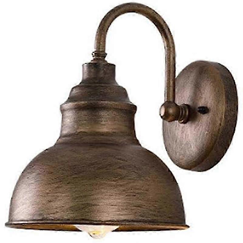 Vintage Wall Sconce Gooseneck Barn Flat Light (Bronze)
