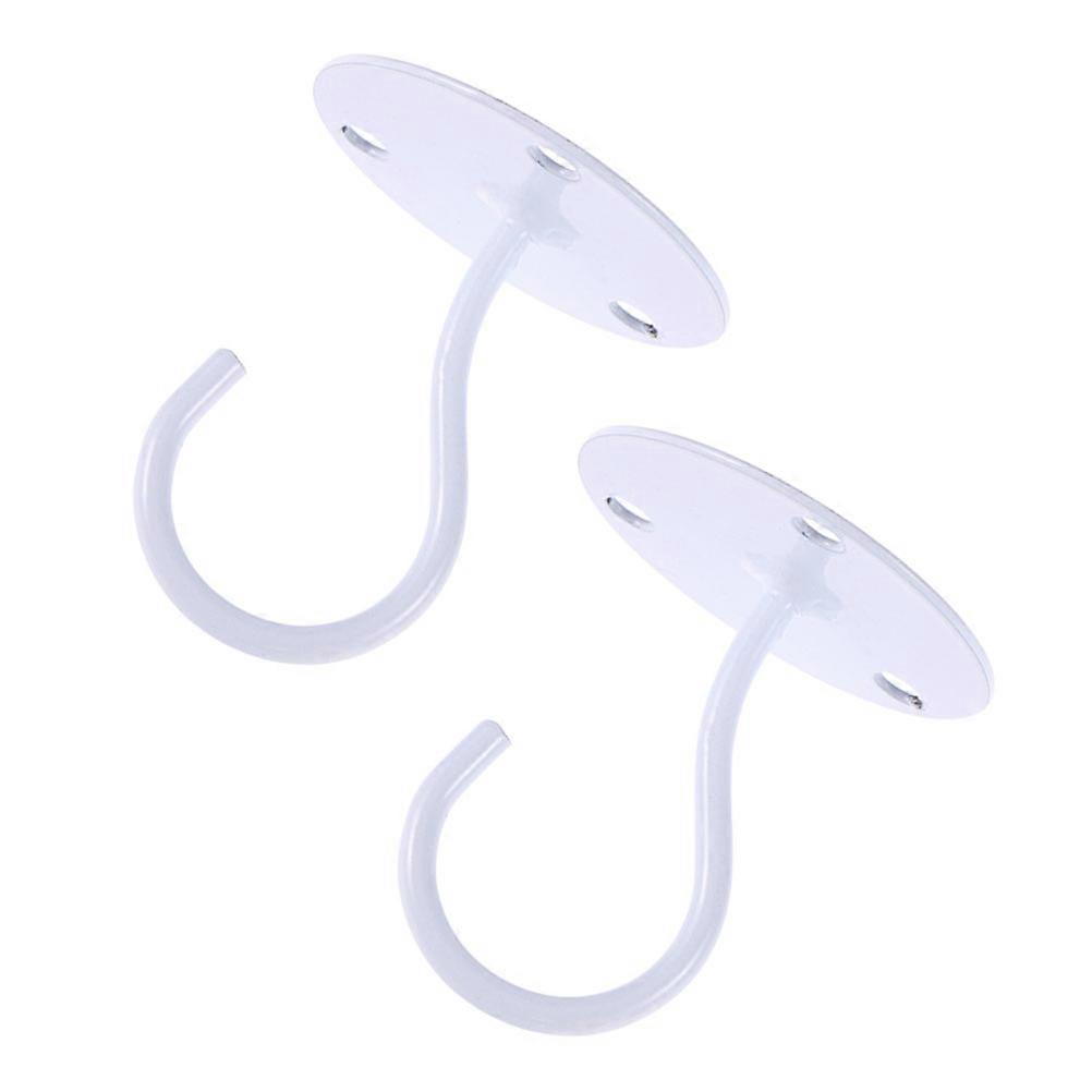Iron Overhead Hooks for Hanging 6Pcs Small Elephant Trunk Shaped Hooks White