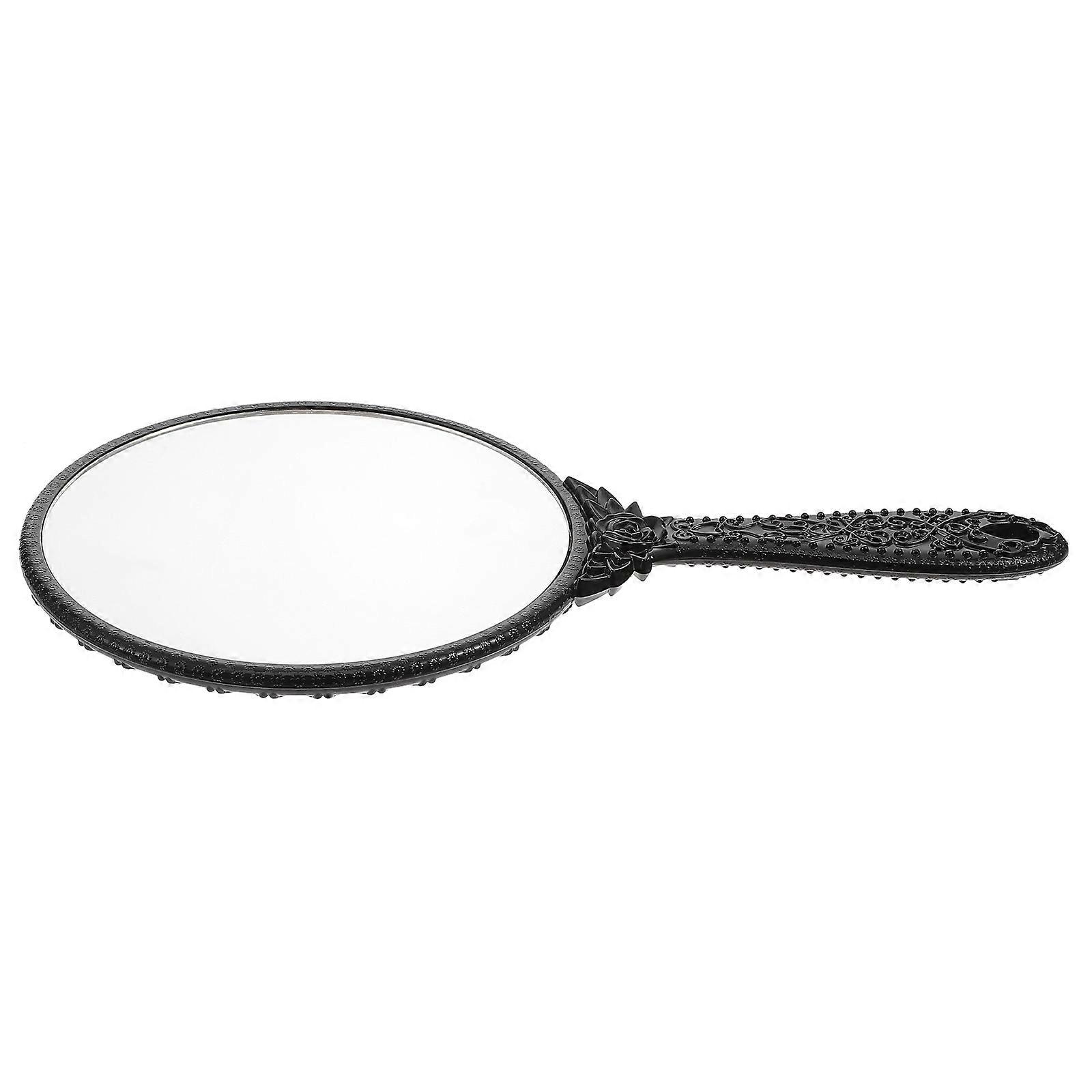 Portable Black Hand Mirror ABS for Home Makeup Use 3Pcs Set