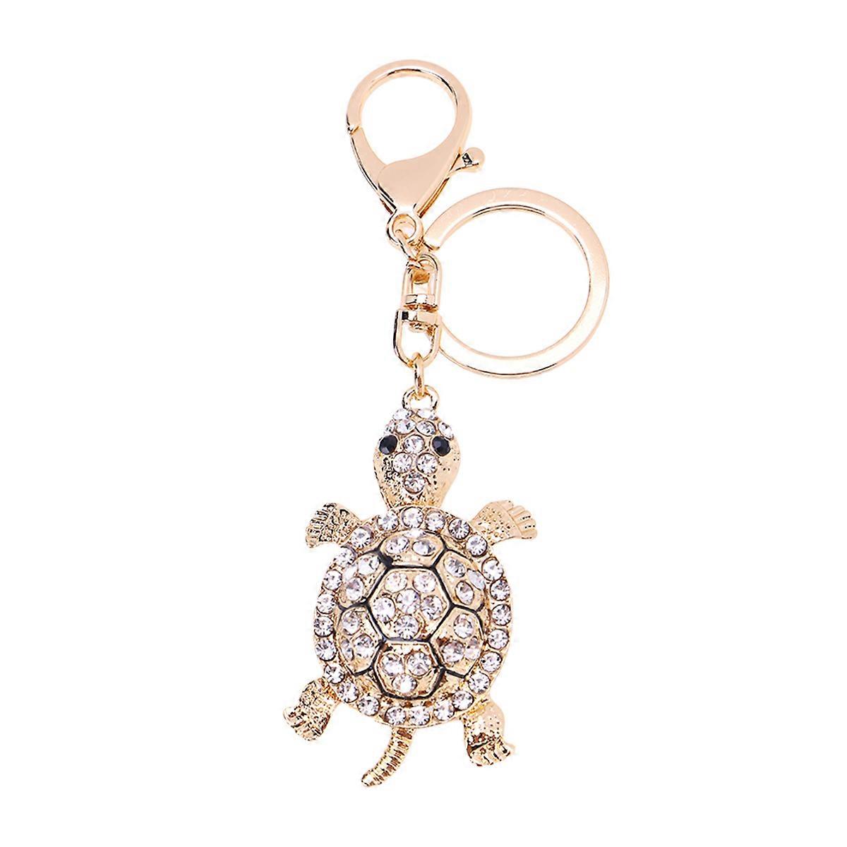 Bag Charm Key Chain Crystal Turtle Keychain for Decoration 3Pcs Golden Item