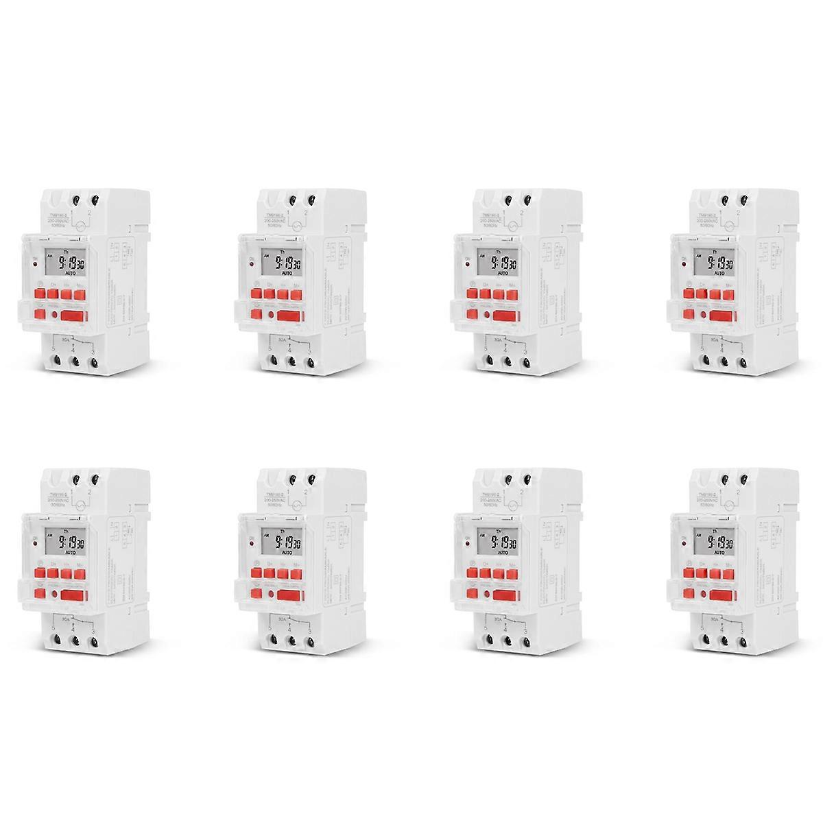 TM919B 30A Minuterie numérique programmable Contrôleur de chronométrage de cycle automatique DIN pour lumières, ventilateurs