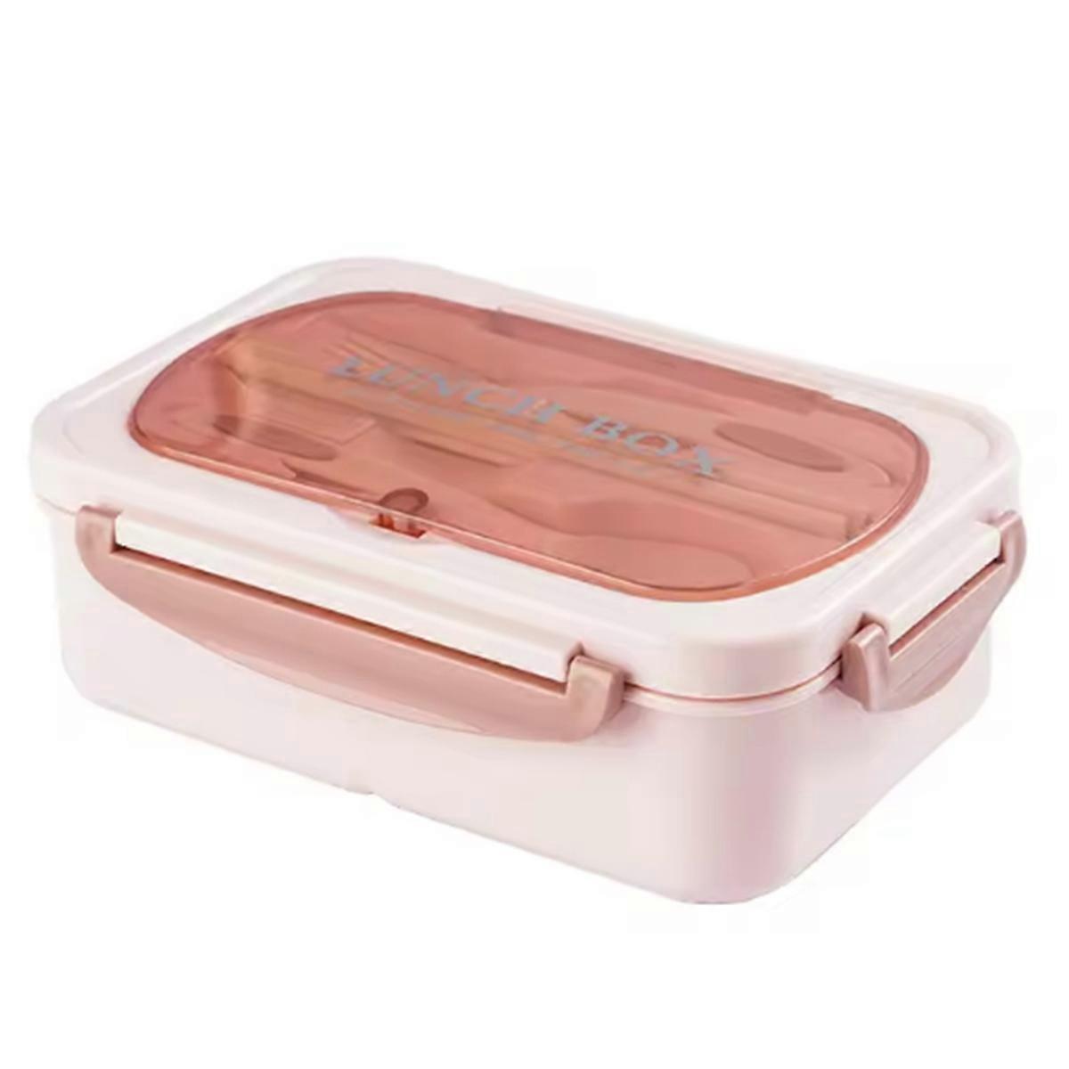 Lunch Box with Tableware for Picnic Pink