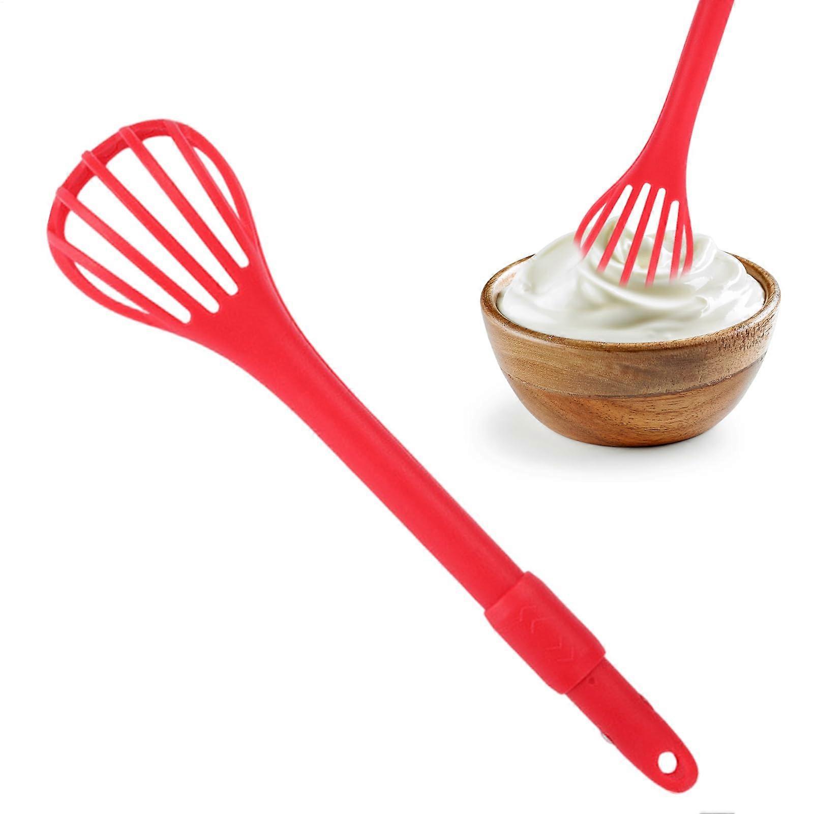 Egg Whisk Handheld Stainless Steel Mixer For Egg Cooker Attachments, Red, For Dough, Milk, Flour, Bread, Pasta, Matcha
