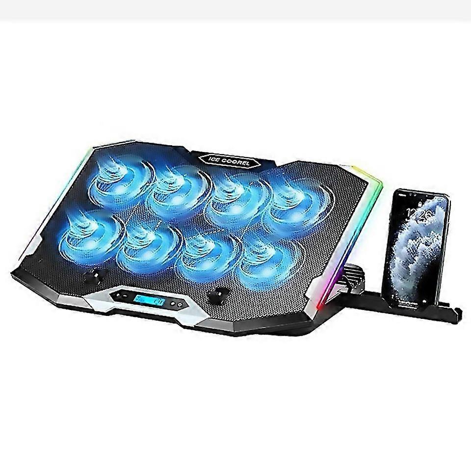For Ice Coorel 8fans Adjustable Laptop Stand Radiator With Rgb Ambient Light K10 8fans