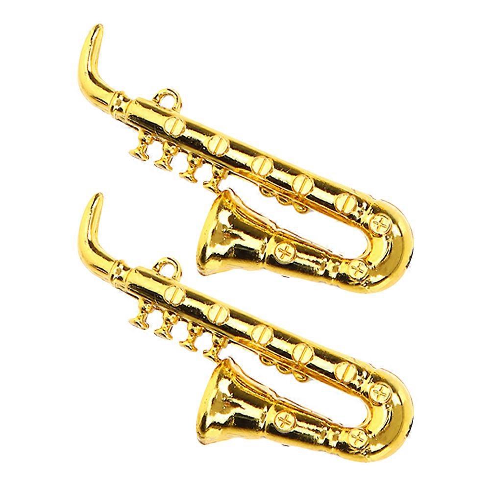 Decorative Miniature Instrument Saxophone Model for Decoration 8Pcs Plastic