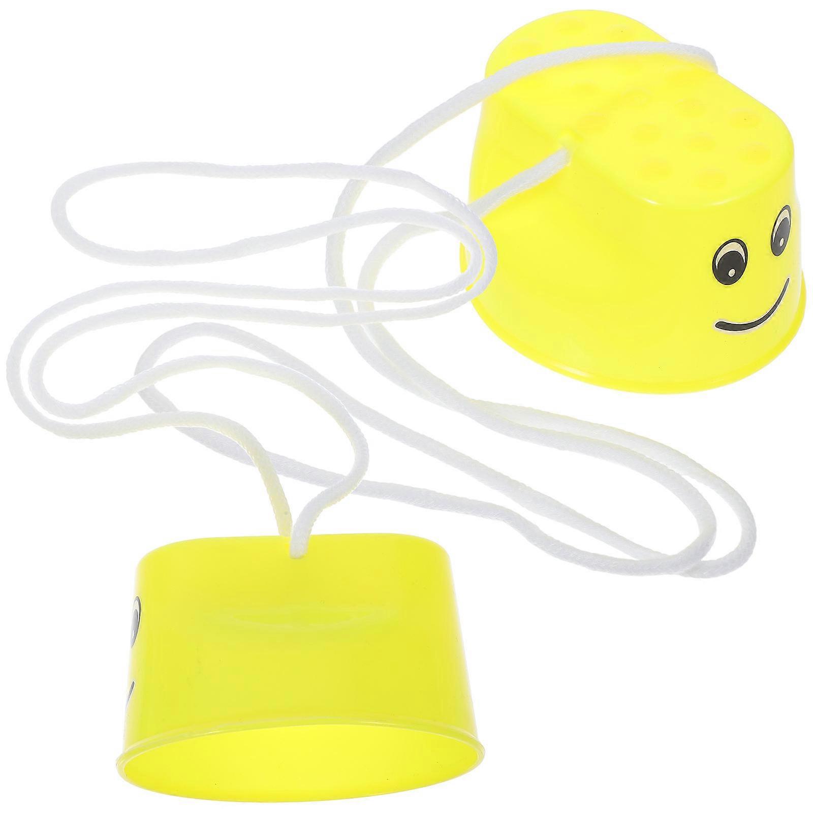 Interactive Stilts Toy 2Pcs Yellow Plastic Kids Exercise Equipment Durable