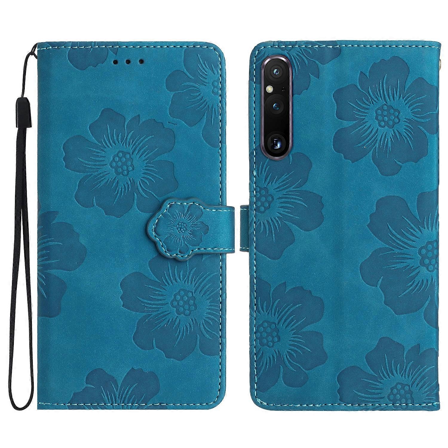 Flower Embossing Pattern Leather Phone Case