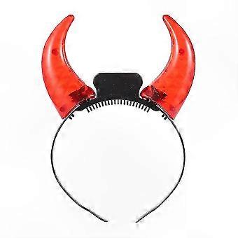 Gothic Antelope Horn Headband with LED Lights for Festivals and Parties