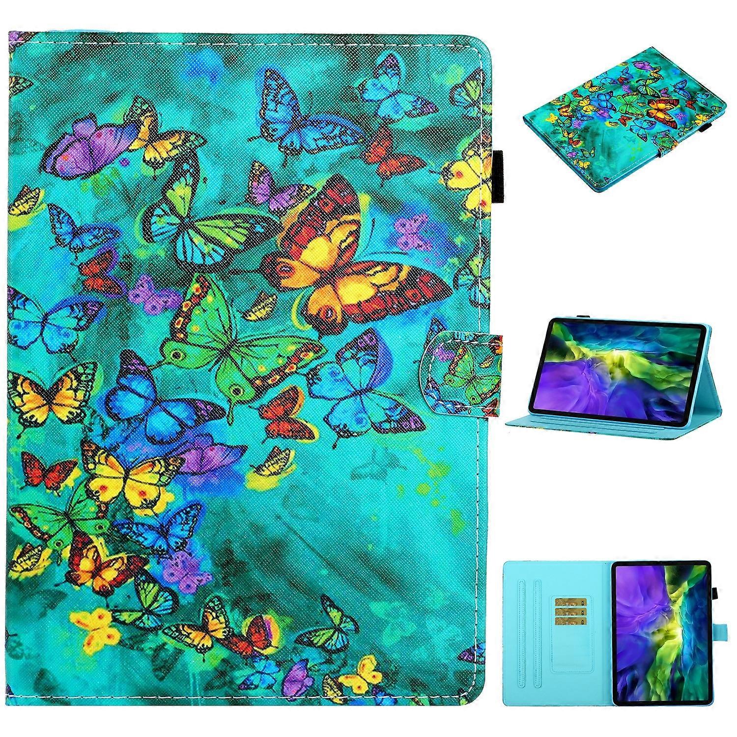 Husă inteligentă din piele pentru tabletă cu cusături colorate și desene pentru iPad Pro 11 2025 / 2024